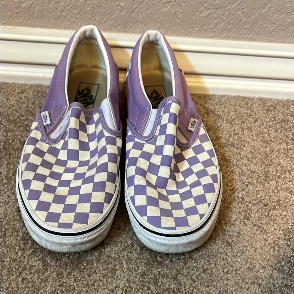 Vans Purple Sneakers with Checkered Pattern